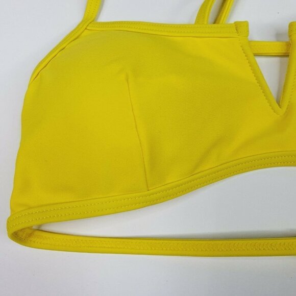 Kendall & Kylie Ruffle Bikini Top Neon Yellow  NWT. Size Small MSRP $120 - Picture 8 of 8